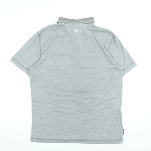 Dunlop Men's Grey Regular Fit Polo Shirt Size M Short Sleeve