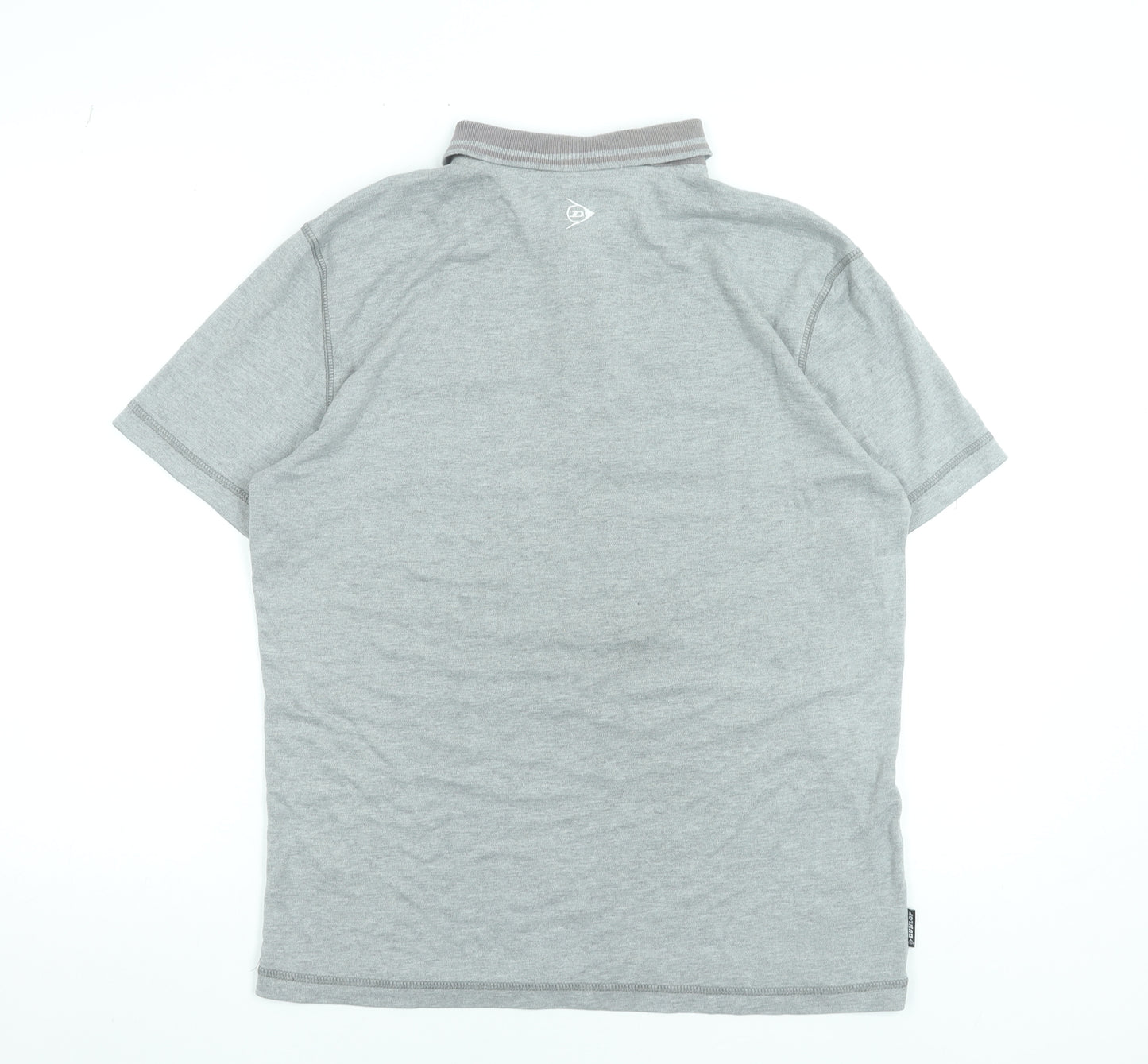 Dunlop Men's Grey Regular Fit Polo Shirt Size M Short Sleeve