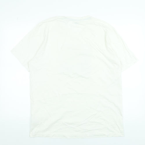 Tiffosi Men's White Graphic Cotton Crew Neck Short Sleeve T-Shirt L