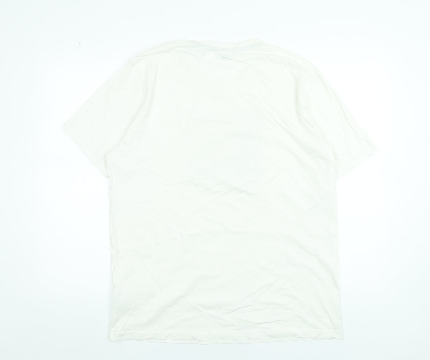 Tiffosi Men's White Graphic Cotton Crew Neck Short Sleeve T-Shirt L