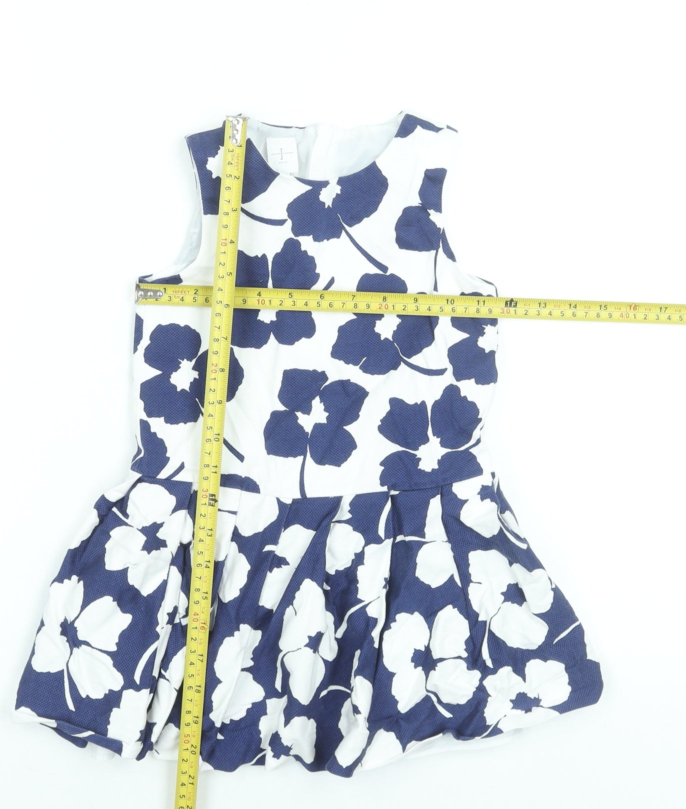 Jasper Conran Girls Blue Floral Fit & Flare Sleeveless Dress Age 3-4 Years