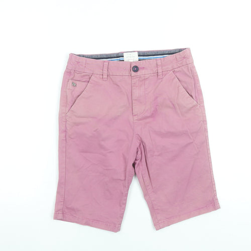 Jasper Conran Boys Pink Chino Shorts Age 12 Regular Fit Cotton Blend