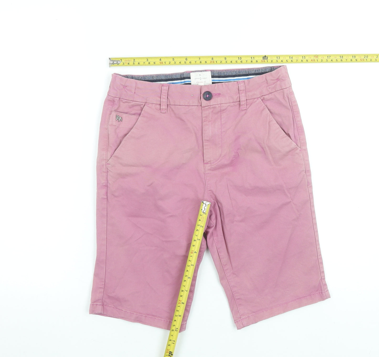 Jasper Conran Boys Pink Chino Shorts Age 12 Regular Fit Cotton Blend