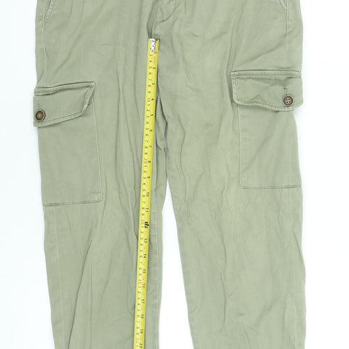 Jack & Jones Men's Green Cargo Trousers Size 33W 32L Slim Fit Cotton