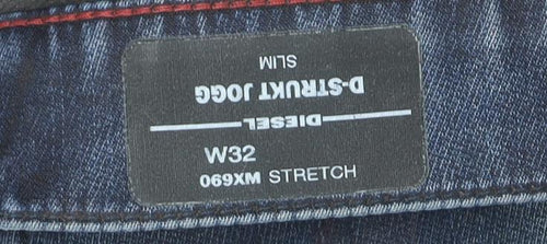 Diesel D-Strukt Jogg Slim Blue Men's Jeans W32 Straight Fit Cotton Blend