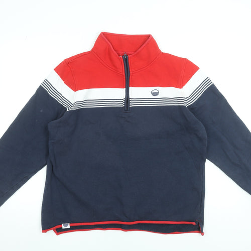 West Quay Women’s Red Navy 1/4 Zip Fleece Sweatshirt Size 14