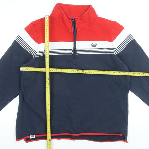 West Quay Women’s Red Navy 1/4 Zip Fleece Sweatshirt Size 14