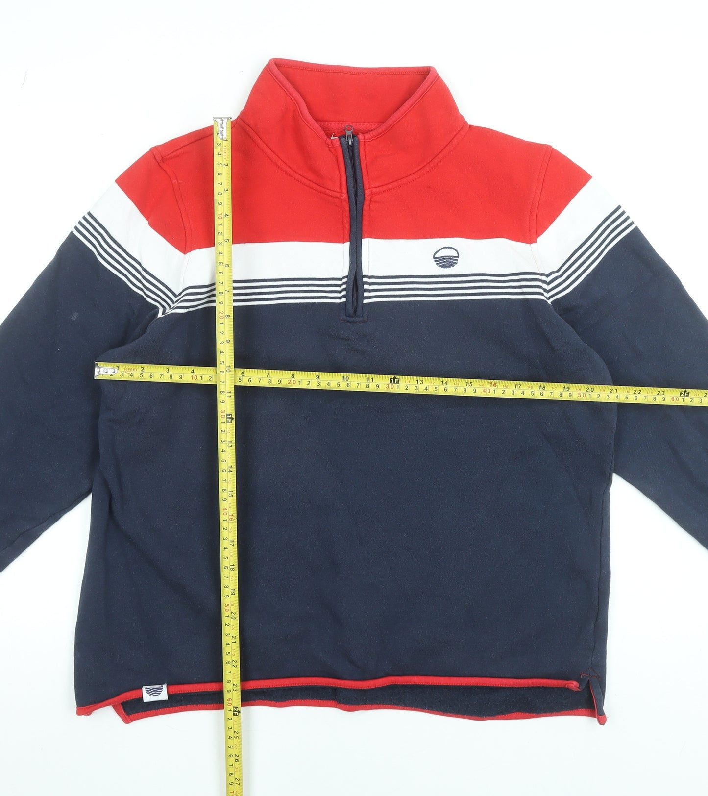 West Quay Women’s Red Navy 1/4 Zip Fleece Sweatshirt Size 14