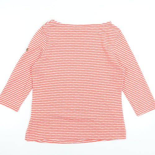 Regatta Women's Red Stripe 3/4 Sleeve Boat Neck T-Shirt Size 10