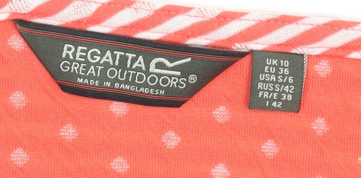 Regatta Women's Red Stripe 3/4 Sleeve Boat Neck T-Shirt Size 10
