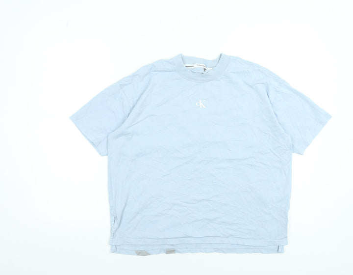 Calvin Klein Jeans Womens Blue Cotton Relaxed T-Shirt Size S