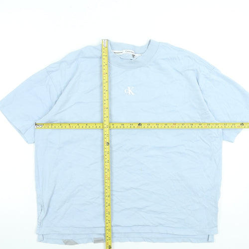 Calvin Klein Jeans Womens Blue Cotton Relaxed T-Shirt Size S