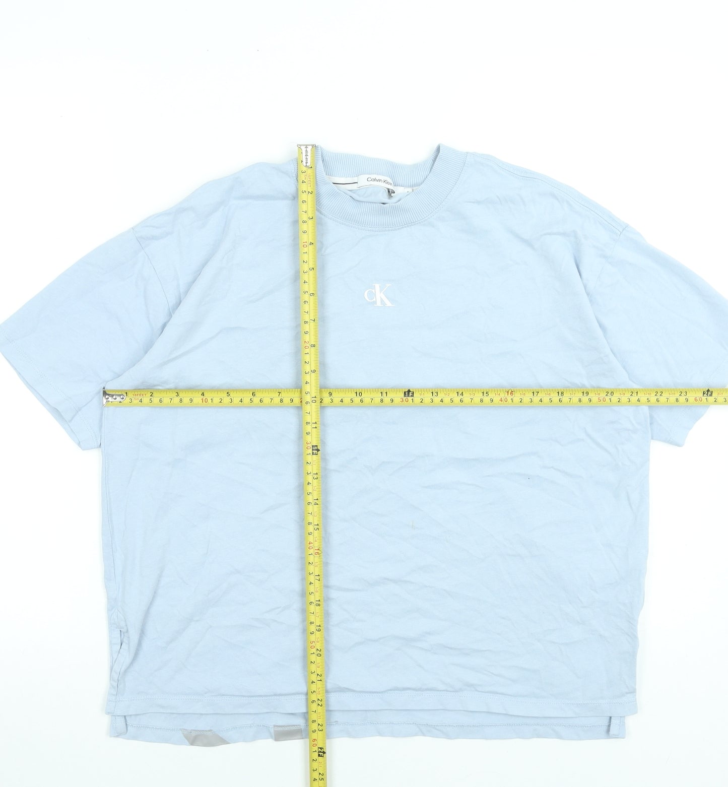 Calvin Klein Jeans Womens Blue Cotton Relaxed T-Shirt Size S