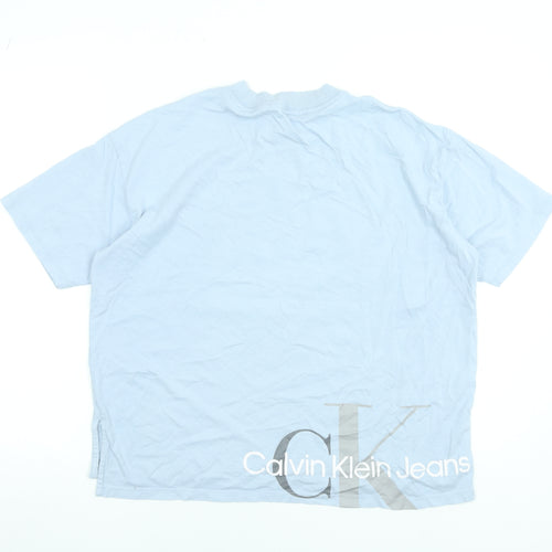 Calvin Klein Jeans Womens Blue Cotton Relaxed T-Shirt Size S