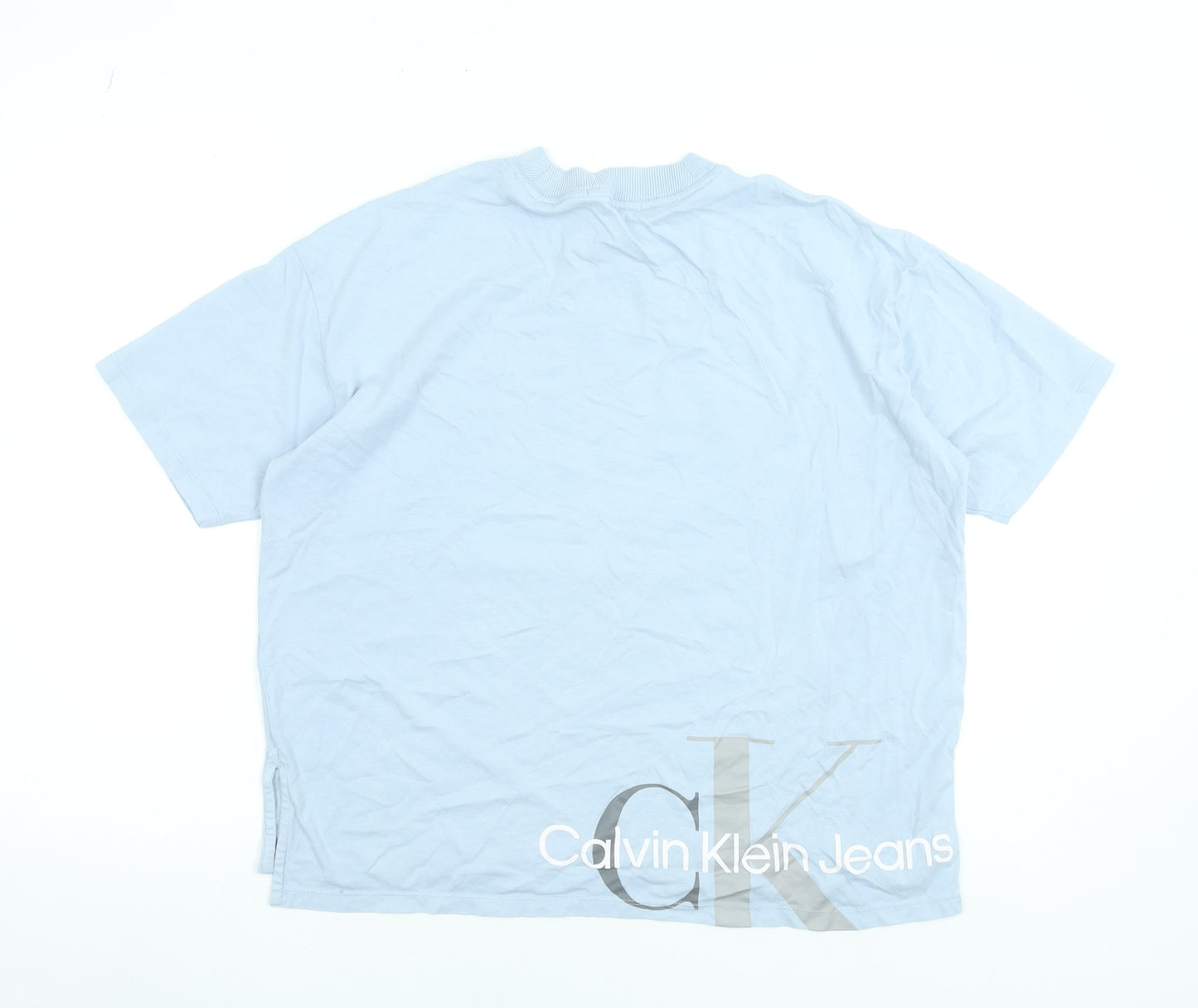 Calvin Klein Jeans Womens Blue Cotton Relaxed T-Shirt Size S