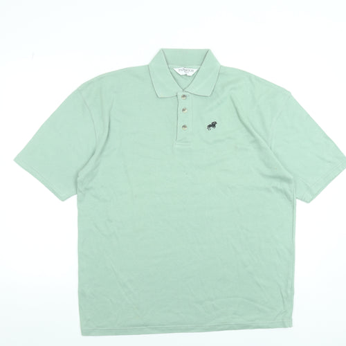 Paramour Sportif Men’s Green Polo Shirt Size L Classic Casual Cotton Blend
