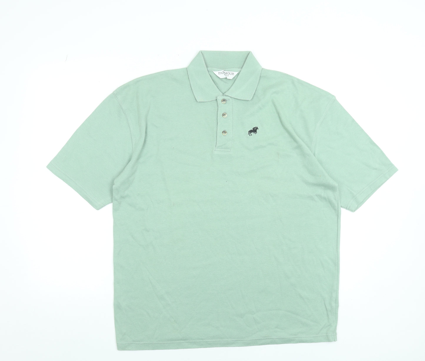 Paramour Sportif Men’s Green Polo Shirt Size L Classic Casual Cotton Blend
