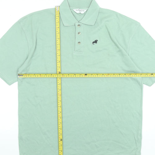 Paramour Sportif Men’s Green Polo Shirt Size L Classic Casual Cotton Blend
