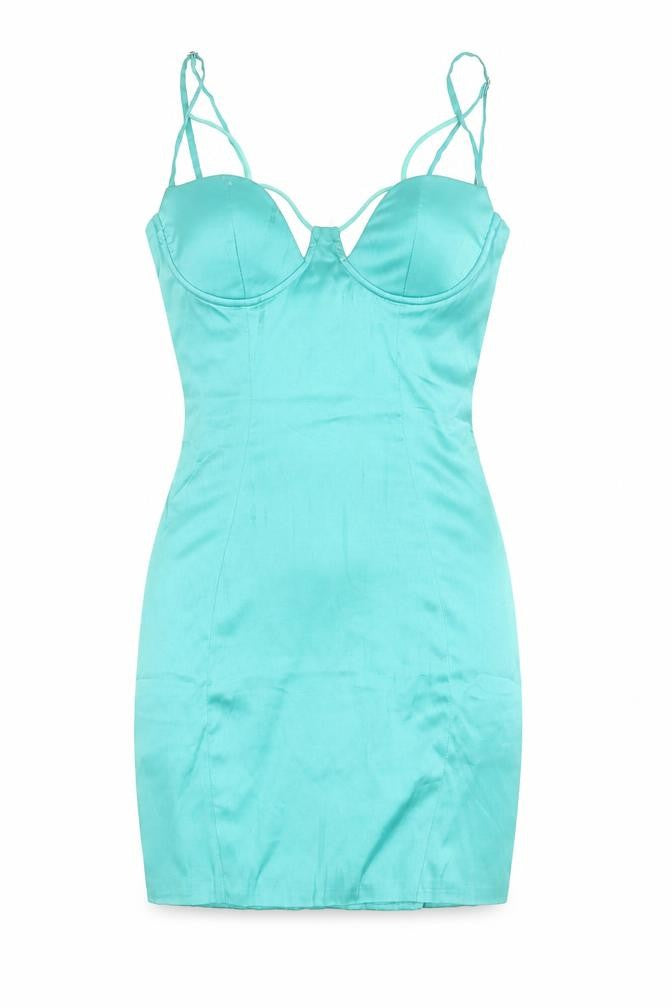 Oh Polly Women Blue Size 4 Bodycon Short Dress