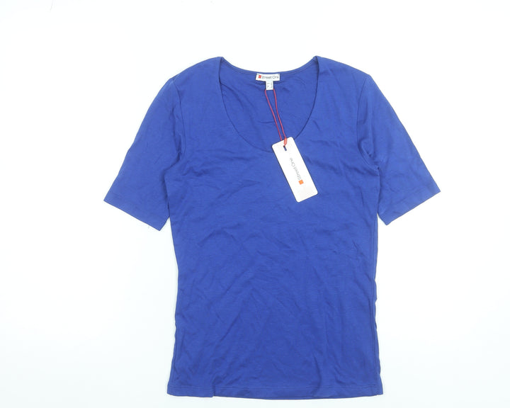 Street One Women's Blue Short Sleeve Cotton Modal T-Shirt Size 8