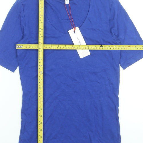 Street One Women's Blue Short Sleeve Cotton Modal T-Shirt Size 8