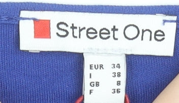 Street One Women's Blue Short Sleeve Cotton Modal T-Shirt Size 8