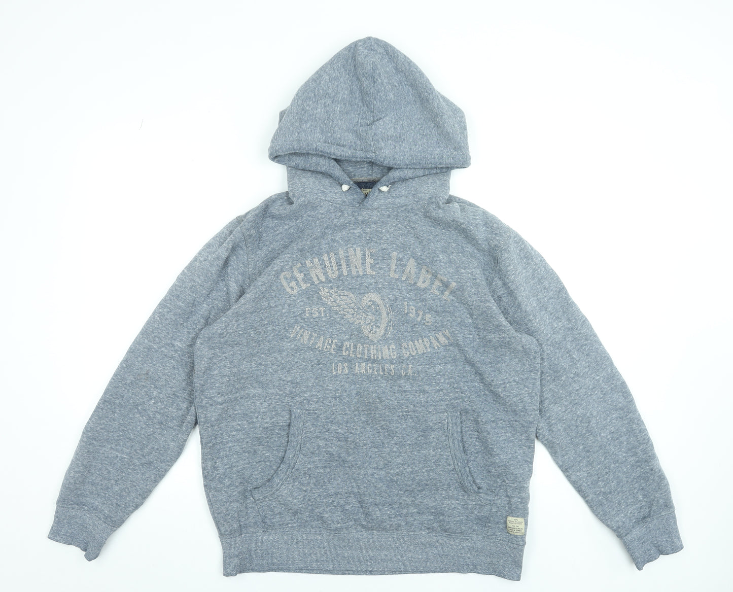 Jack & Jones Men's Grey Vintage Pullover Hoodie Size L Regular Fit