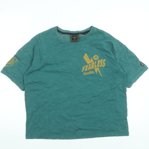 Superdry Womens Green Fearless Graphic T-Shirt Size 8
