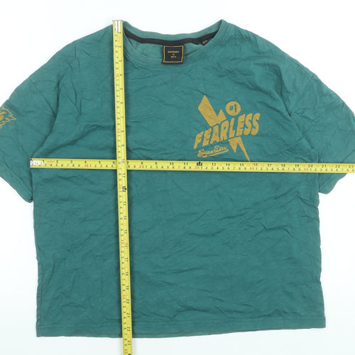 Superdry Womens Green Fearless Graphic T-Shirt Size 8