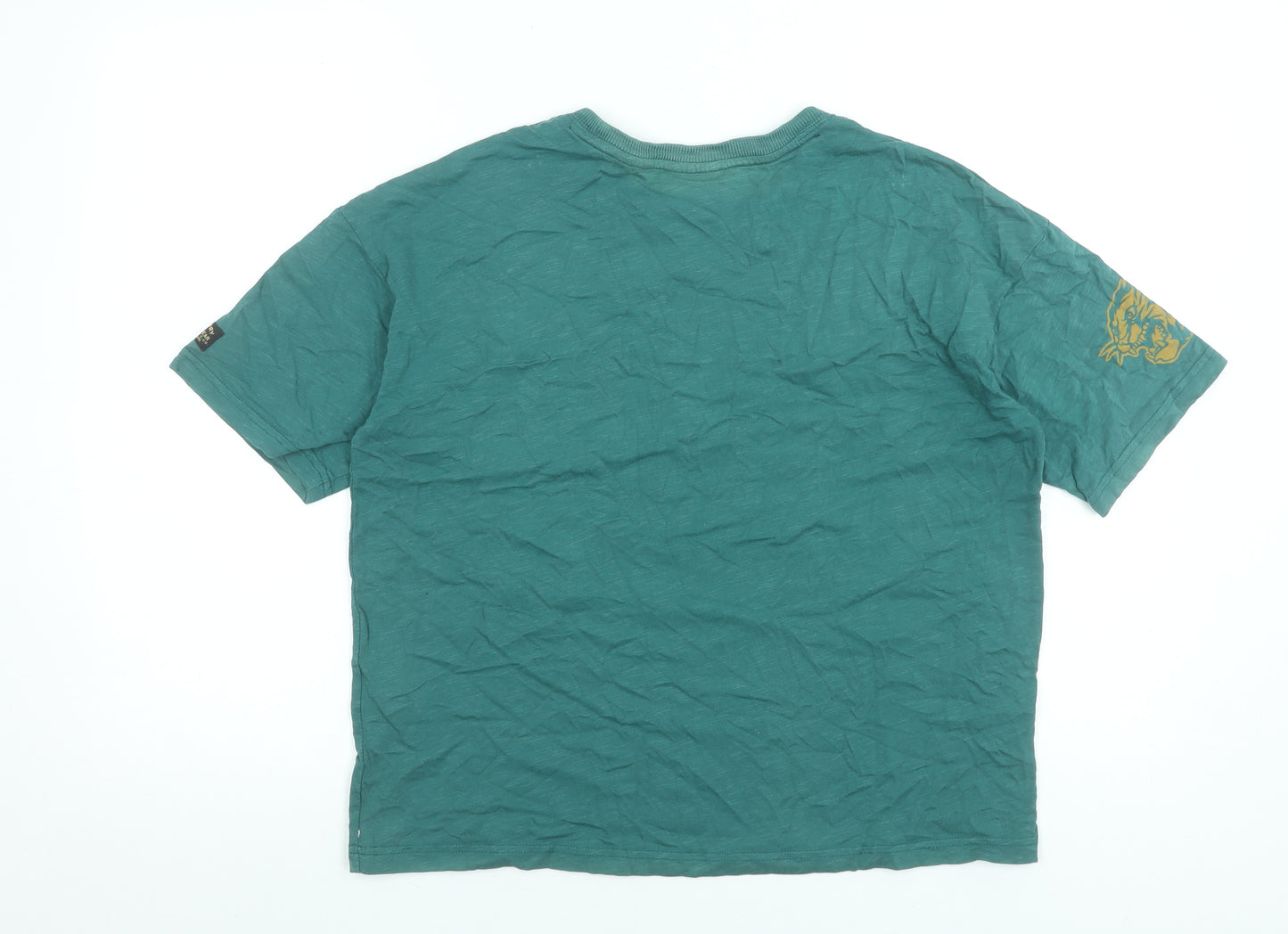 Superdry Womens Green Fearless Graphic T-Shirt Size 8