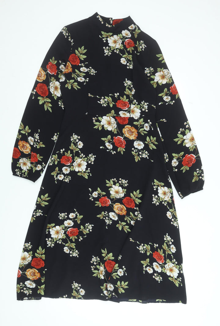 Stella Morgan Women's Multicoloured Floral Midi A-Line Dress Size 8