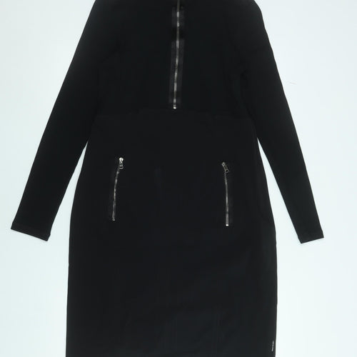 Marc Cain Women's Black Knee Length Shift Dress Size 16