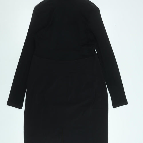 Marc Cain Women's Black Knee Length Shift Dress Size 16