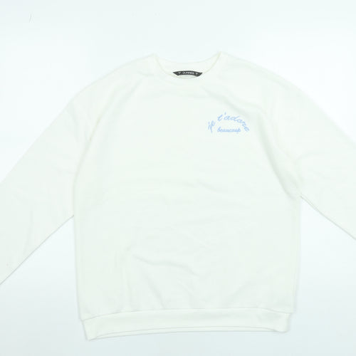 Dunnes Stores Women White Embroidered Pullover Sweatshirt Small