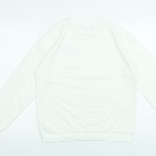 Dunnes Stores Women White Embroidered Pullover Sweatshirt Small