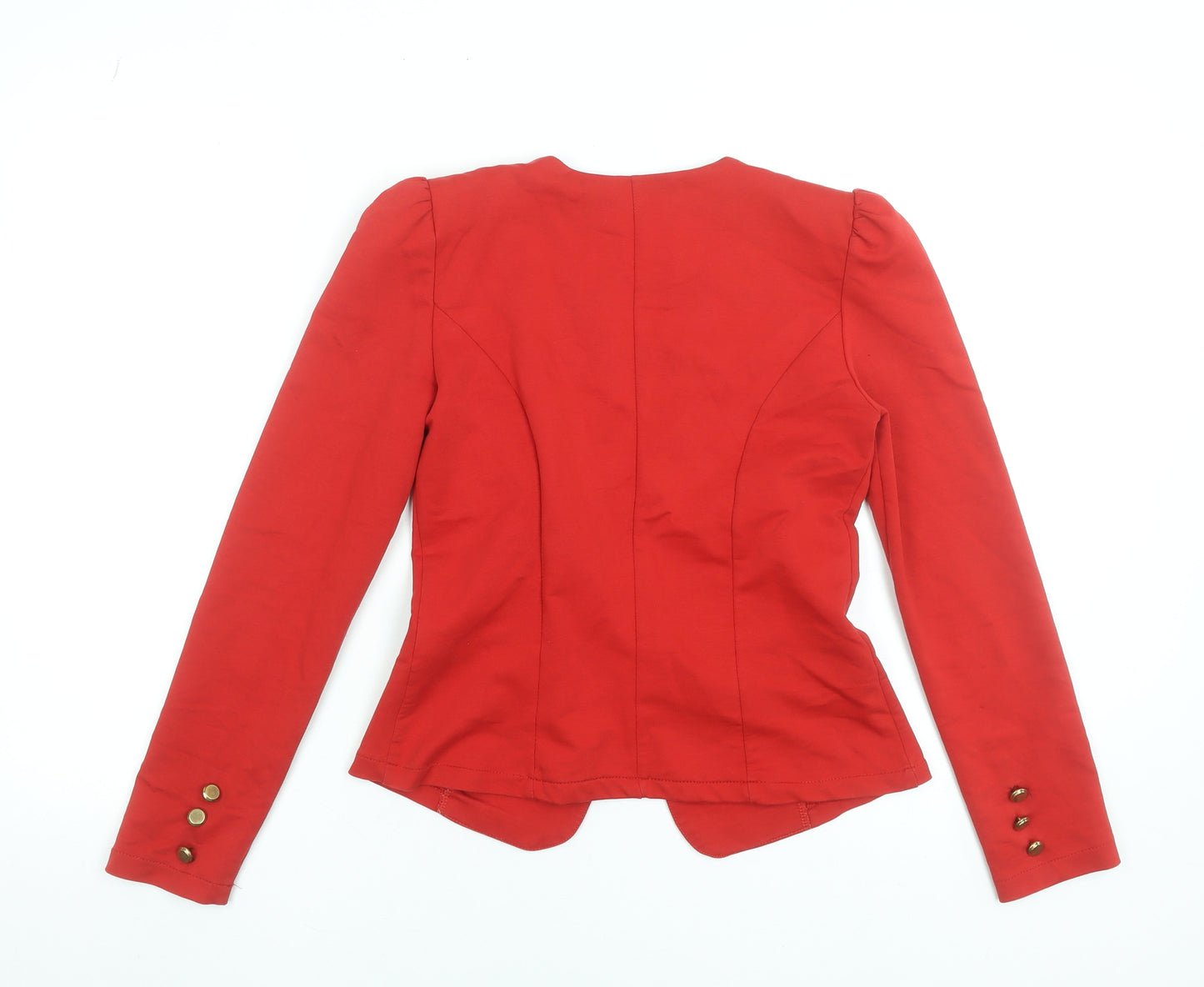 Lefon Womens Red Slim Fit Cotton Blend Blazer Size 10