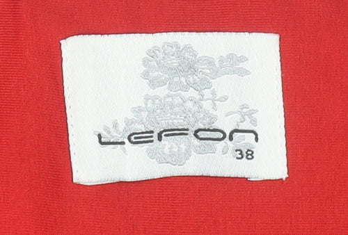 Lefon Womens Red Slim Fit Cotton Blend Blazer Size 10