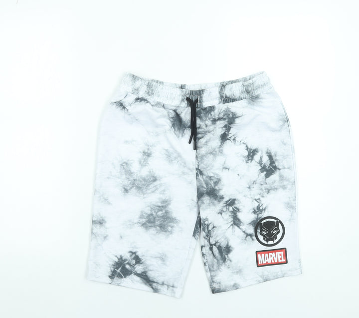 Marvel Boys Grey Tie Dye Black Panther Sweat Shorts 14-15 Years