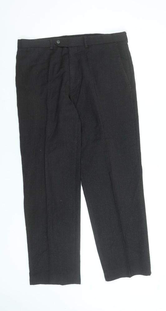 Marks and Spencer Men's Black Wool Cashmere Dress Pants 34W 29L