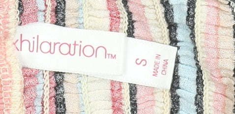 Xhilaration Women Multicoloured Stripe Off-Shoulder Playsuit Size S Rayon
