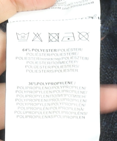 Brave Soul Men's Black XL Half Zip Rib-Knit Jumper