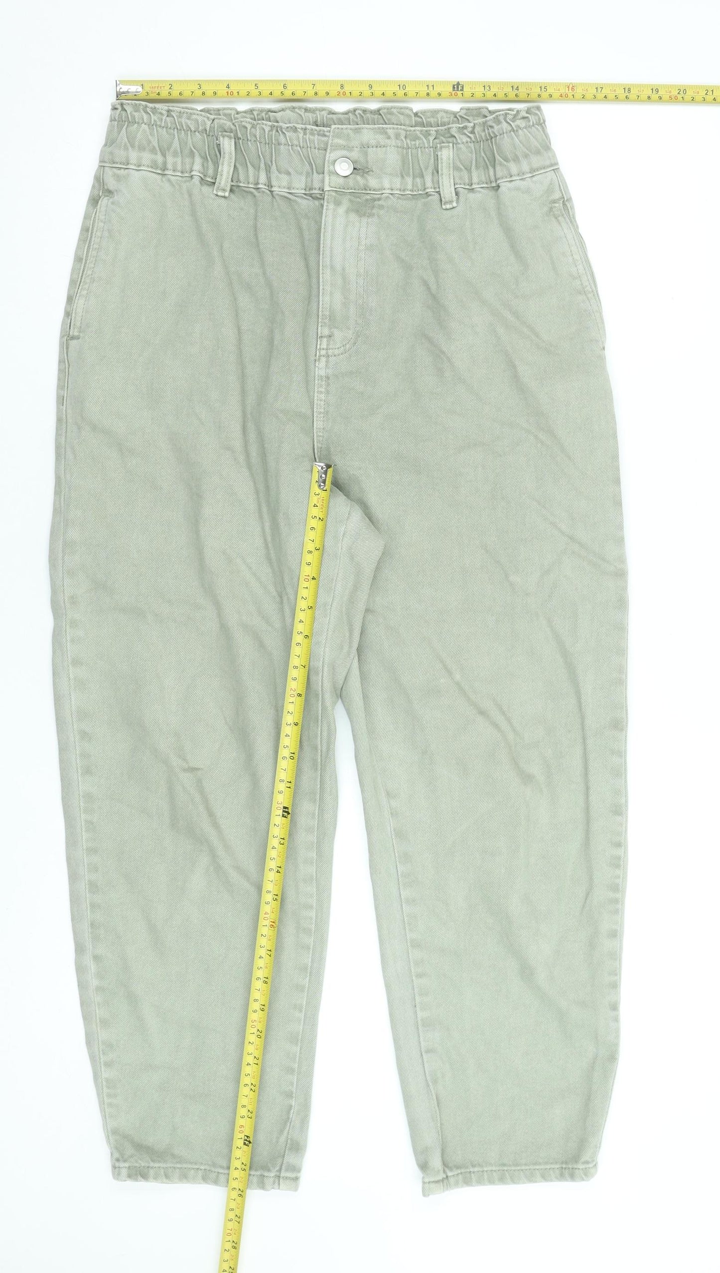 Dunnes Stores Women’s Green High Rise Tapered Cotton Jeans Size 12