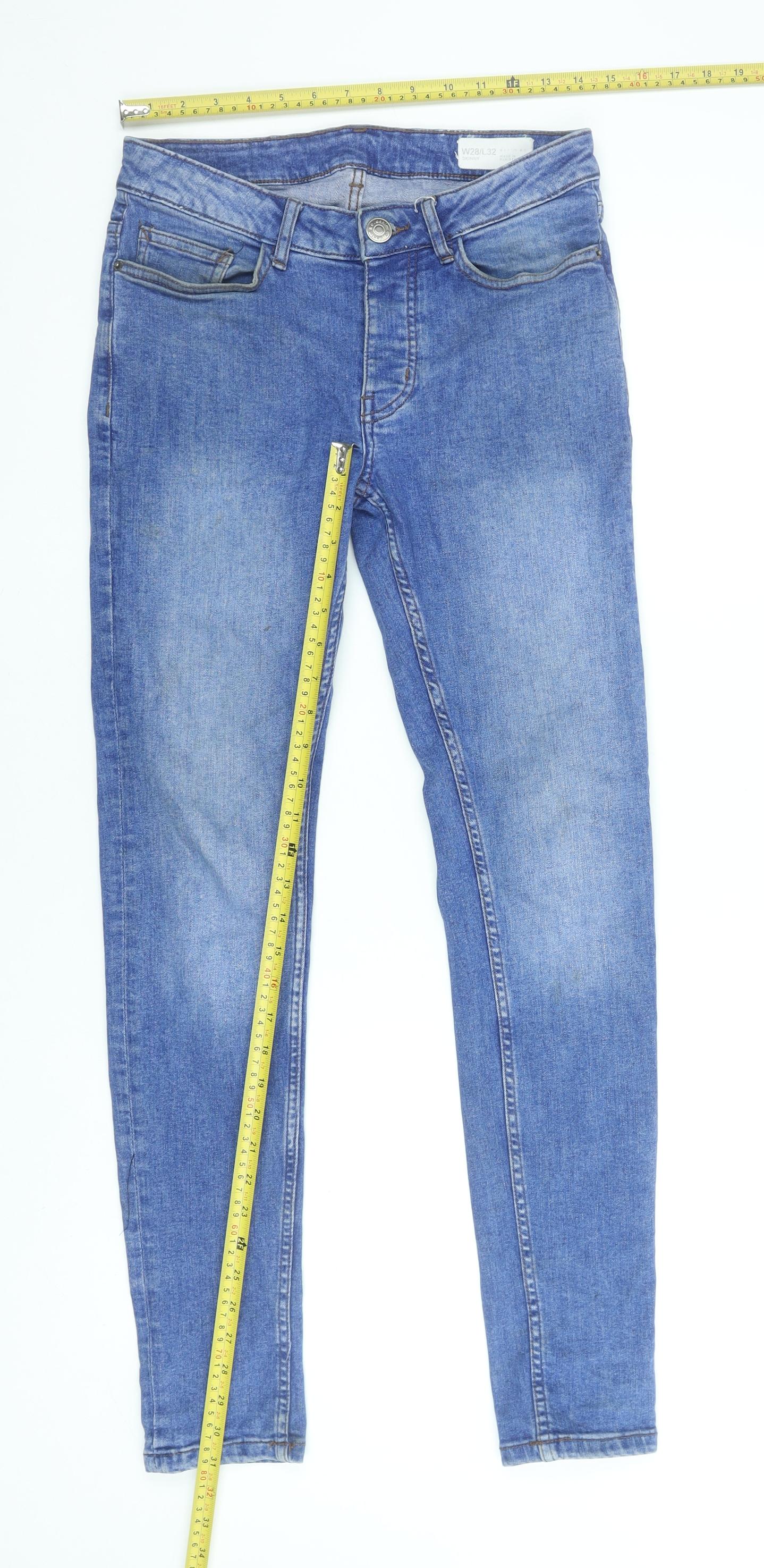 Denim Co. Men's Blue Slim Fit Skinny Jeans 28W 32L