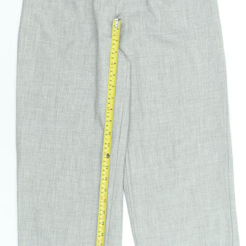 Nasty Gal Women's Grey High Rise Pleated Straight Leg Trousers Size M