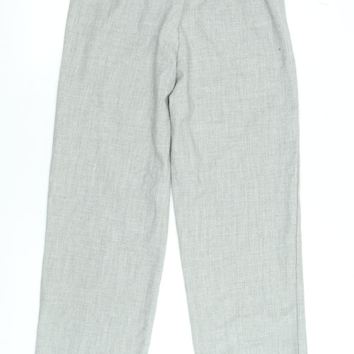Nasty Gal Women's Grey High Rise Pleated Straight Leg Trousers Size M
