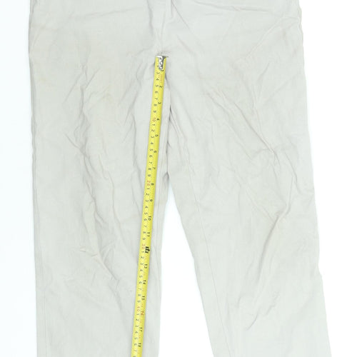 Gallery Women's Grey Cropped Viscose Stretch Trousers Size M