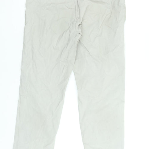 Gallery Women's Grey Cropped Viscose Stretch Trousers Size M