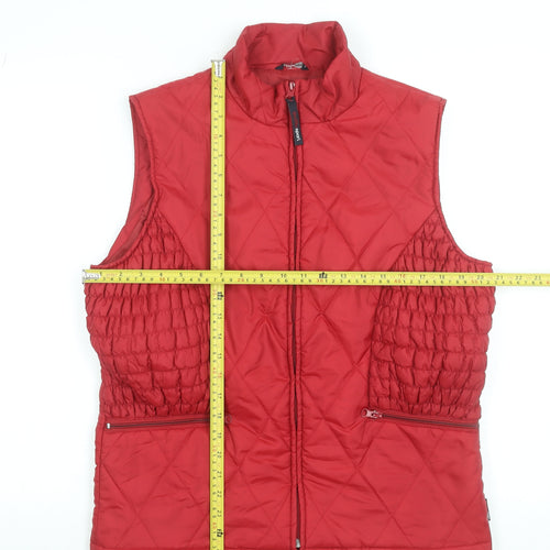 Trafficsport Women's Red Quilted Waistcoat Size 12 Full Zip Lined