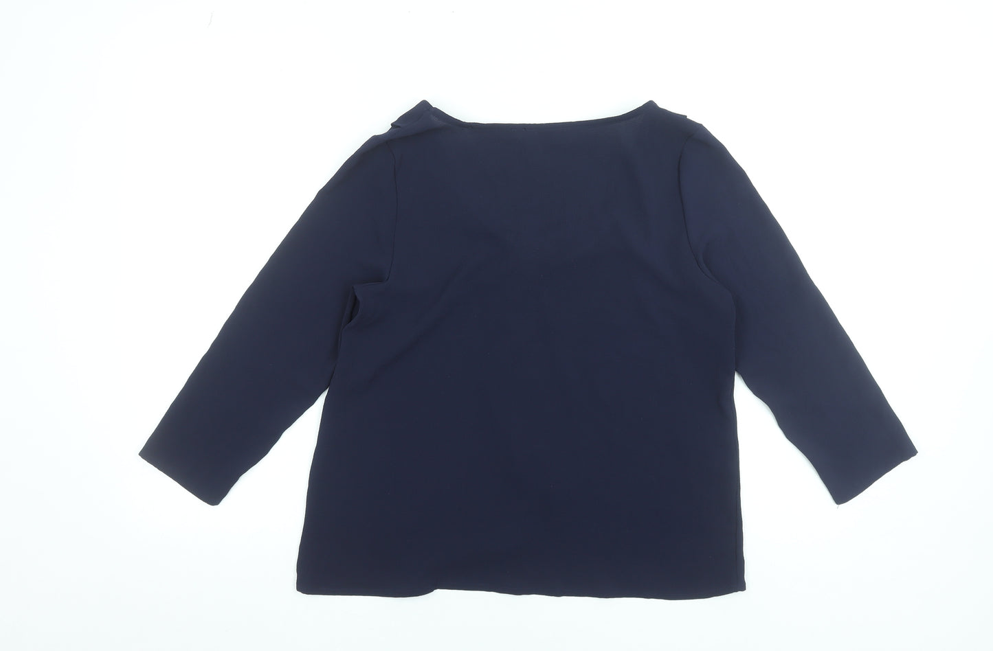 Alfred & Sisters Women's Navy Blue 3/4 Sleeve Bow Blouse Size S