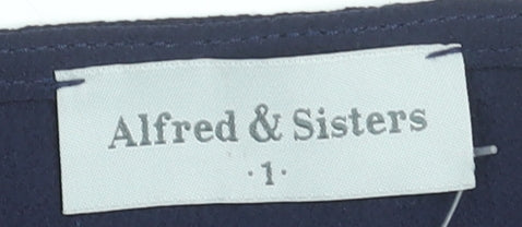 Alfred & Sisters Women's Navy Blue 3/4 Sleeve Bow Blouse Size S